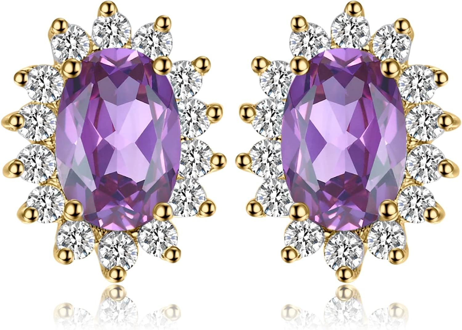 Vintage Moissanite Emerald Ruby Stud Earrings 14k Gold Plated 925 Sterling Silver Earrings | Mix Mix Style [Hot Seller]-Mix MIx Style