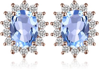 Vintage Moissanite Emerald Ruby Stud Earrings 14k Gold Plated 925 Sterling Silver Earrings | Mix Mix Style [Hot Seller]-Mix MIx Style