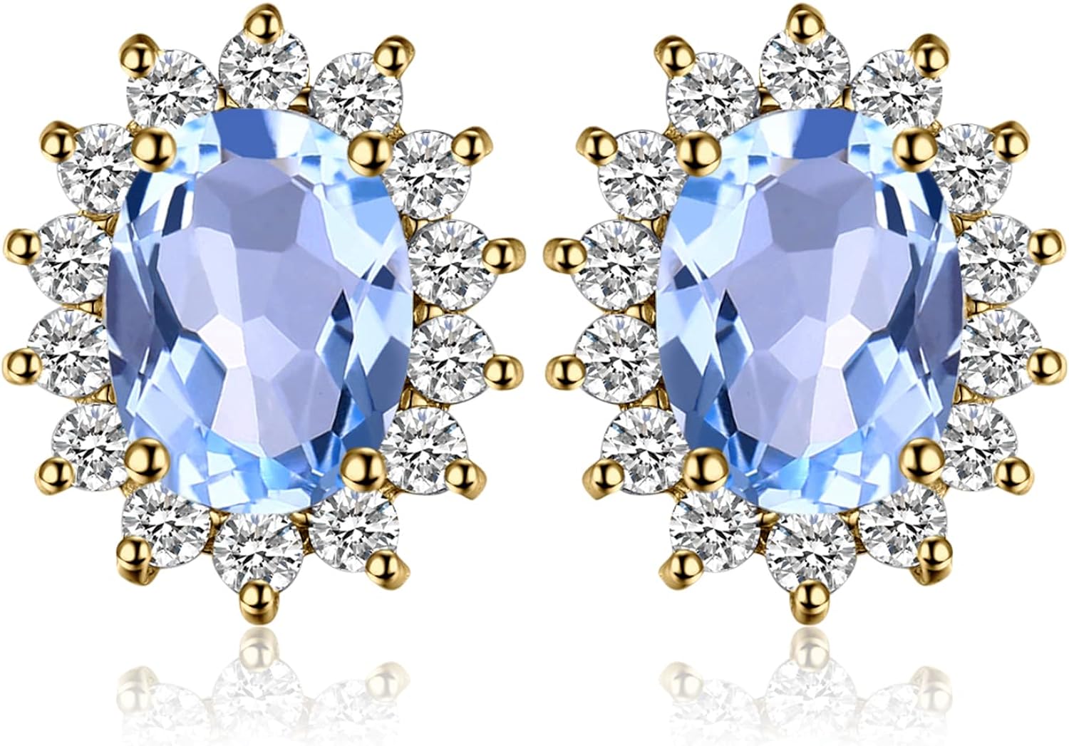 Vintage Moissanite Emerald Ruby Stud Earrings 14k Gold Plated 925 Sterling Silver Earrings | Mix Mix Style [Hot Seller]-Mix MIx Style