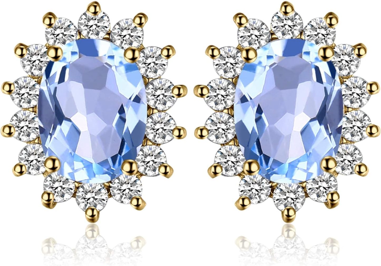 Vintage Moissanite Emerald Ruby Stud Earrings 14k Gold Plated 925 Sterling Silver Earrings | Mix Mix Style [Hot Seller]-Mix MIx Style