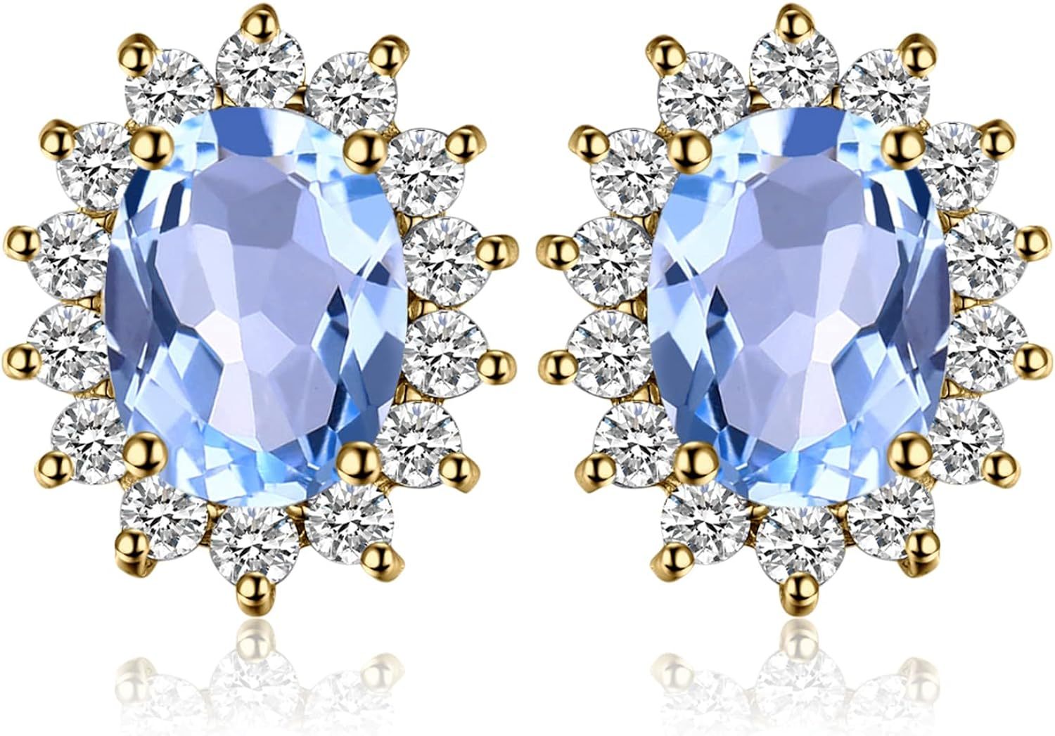 Vintage Moissanite Emerald Ruby Stud Earrings 14k Gold Plated 925 Sterling Silver Earrings | Mix Mix Style [Hot Seller]-Mix MIx Style