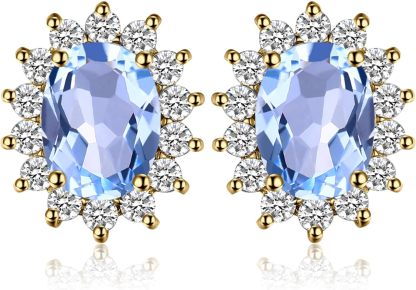 Vintage Moissanite Emerald Ruby Stud Earrings 14k Gold Plated 925 Sterling Silver Earrings | Mix Mix Style [Hot Seller]-Mix MIx Style