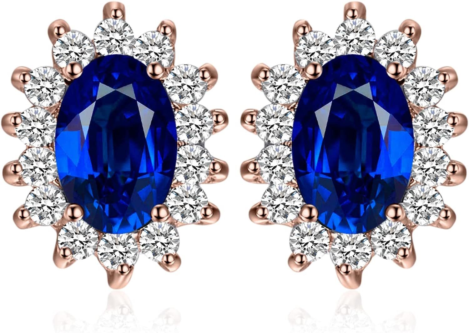 Vintage Moissanite Emerald Ruby Stud Earrings 14k Gold Plated 925 Sterling Silver Earrings | Mix Mix Style [Hot Seller]-Mix MIx Style