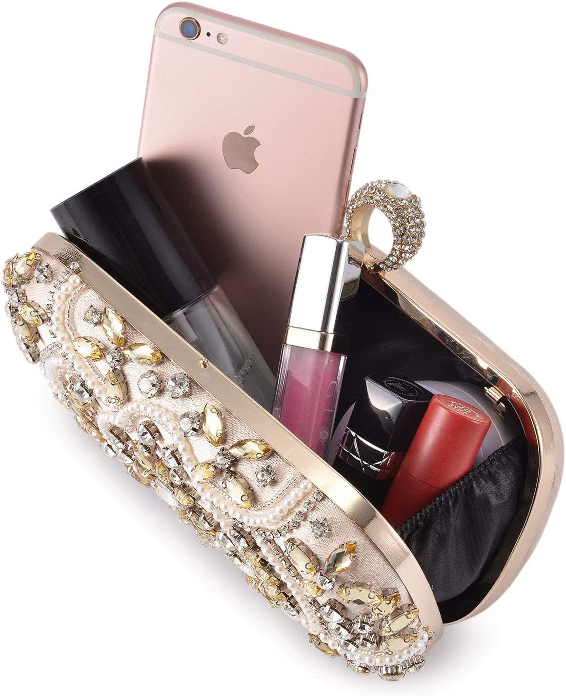 Diamond Evening Ladies Hard Shell Clutches With Detachable Chain Strap for Parties Wedding Clubs Evening Bags | Mix Mix Style [Hot Seller]-Mix MIx Style