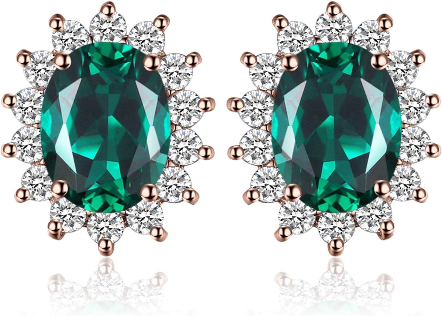 Vintage Moissanite Emerald Ruby Stud Earrings 14k Gold Plated 925 Sterling Silver Earrings | Mix Mix Style [Hot Seller]-Mix MIx Style