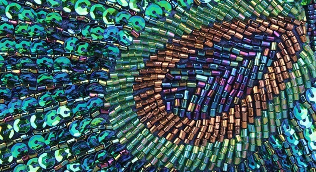 Vintage Sequin Peacock Clutch Bag, Antique Beaded Evening Handbag Clutch Bags, Turquoise Eye Clutches Bag  | Mix Mix Style [Hot Seller]-Mix MIx Style