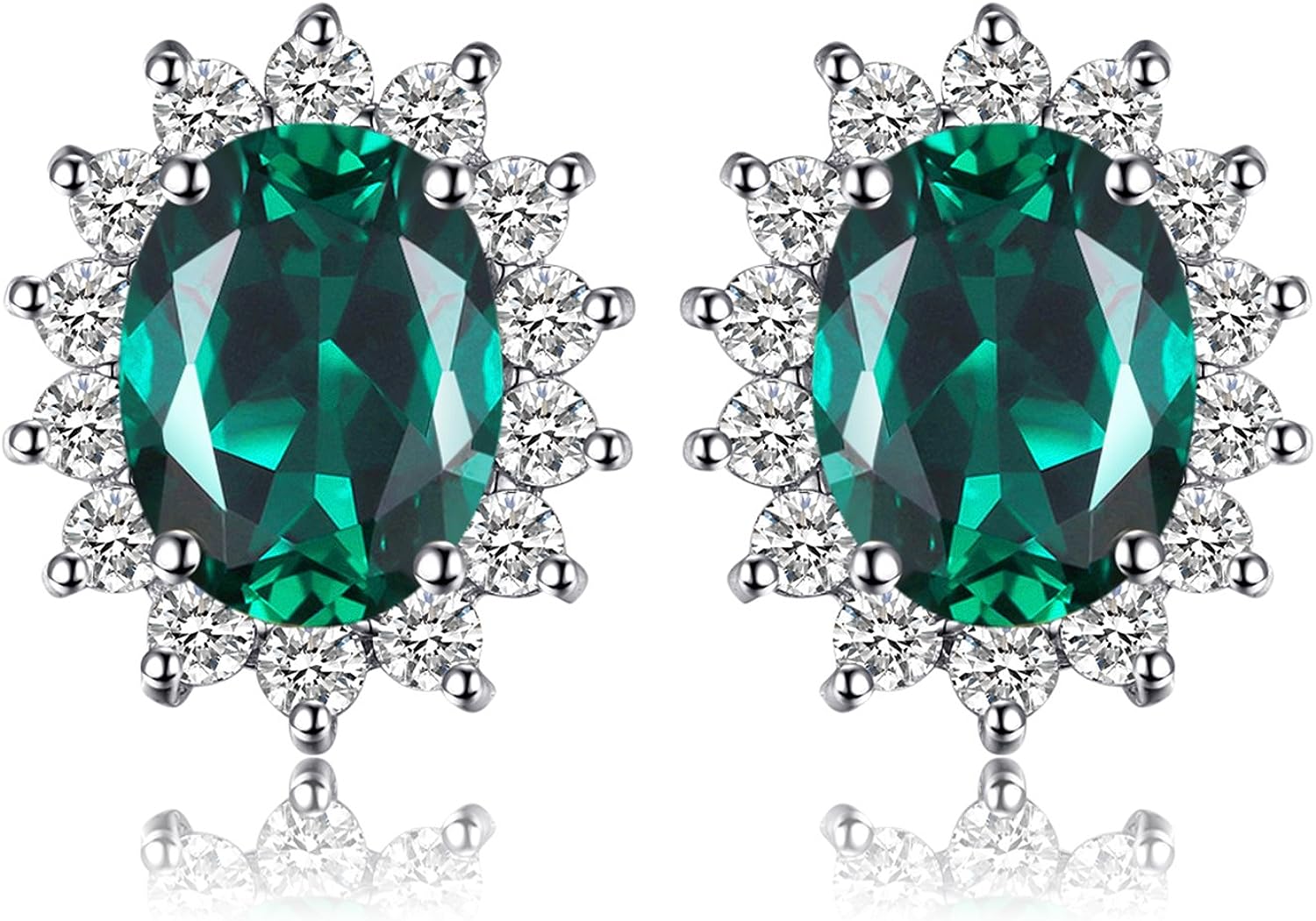 Vintage Moissanite Emerald Ruby Stud Earrings 14k Gold Plated 925 Sterling Silver Earrings | Mix Mix Style [Hot Seller]-Mix MIx Style