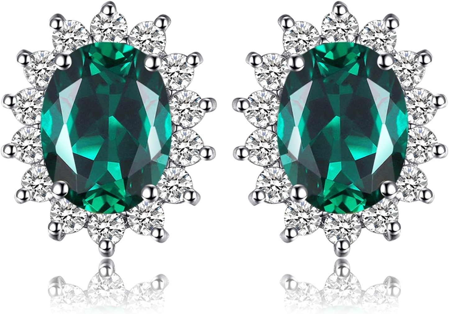 Vintage Moissanite Emerald Ruby Stud Earrings 14k Gold Plated 925 Sterling Silver Earrings | Mix Mix Style [Hot Seller]-Mix MIx Style