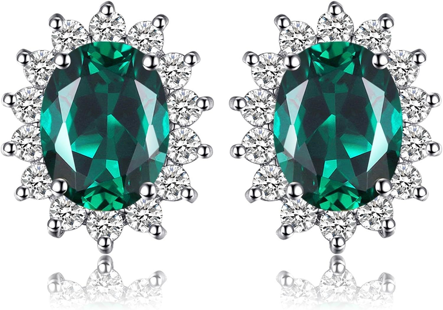 Vintage Moissanite Emerald Ruby Stud Earrings 14k Gold Plated 925 Sterling Silver Earrings | Mix Mix Style [Hot Seller]-Mix MIx Style