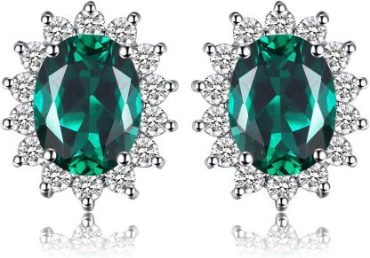 Vintage Moissanite Emerald Ruby Stud Earrings 14k Gold Plated 925 Sterling Silver Earrings | Mix Mix Style [Hot Seller]-Mix MIx Style