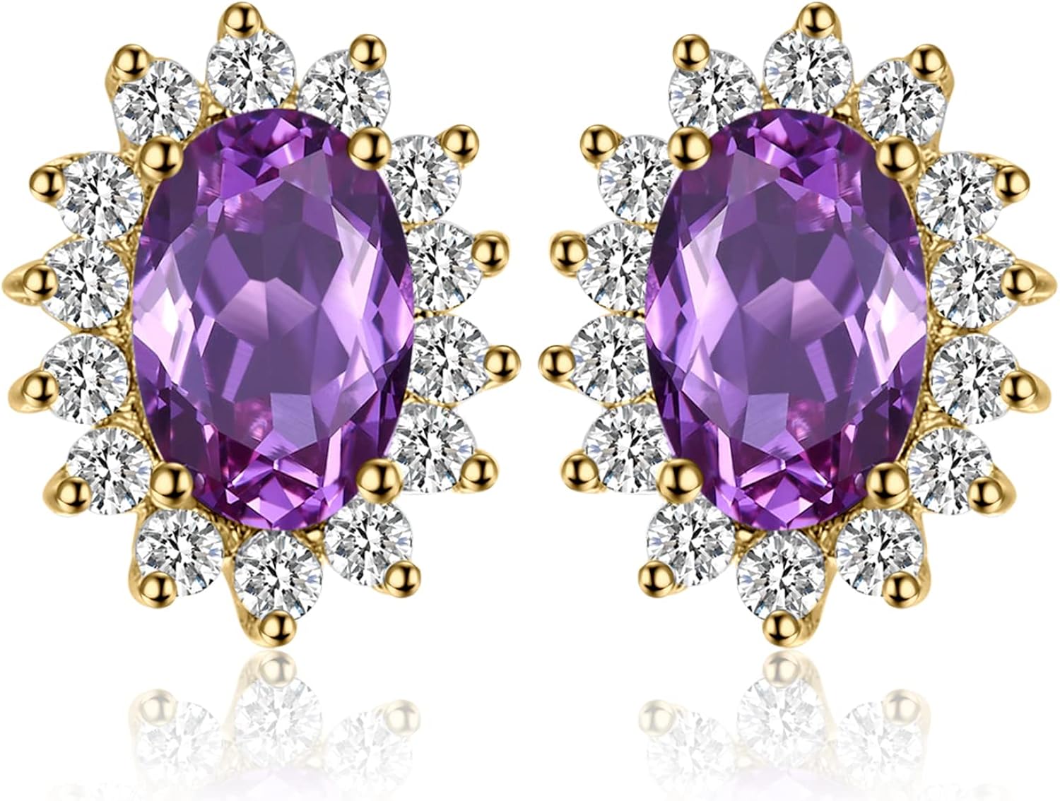 Vintage Moissanite Emerald Ruby Stud Earrings 14k Gold Plated 925 Sterling Silver Earrings | Mix Mix Style [Hot Seller]-Mix MIx Style