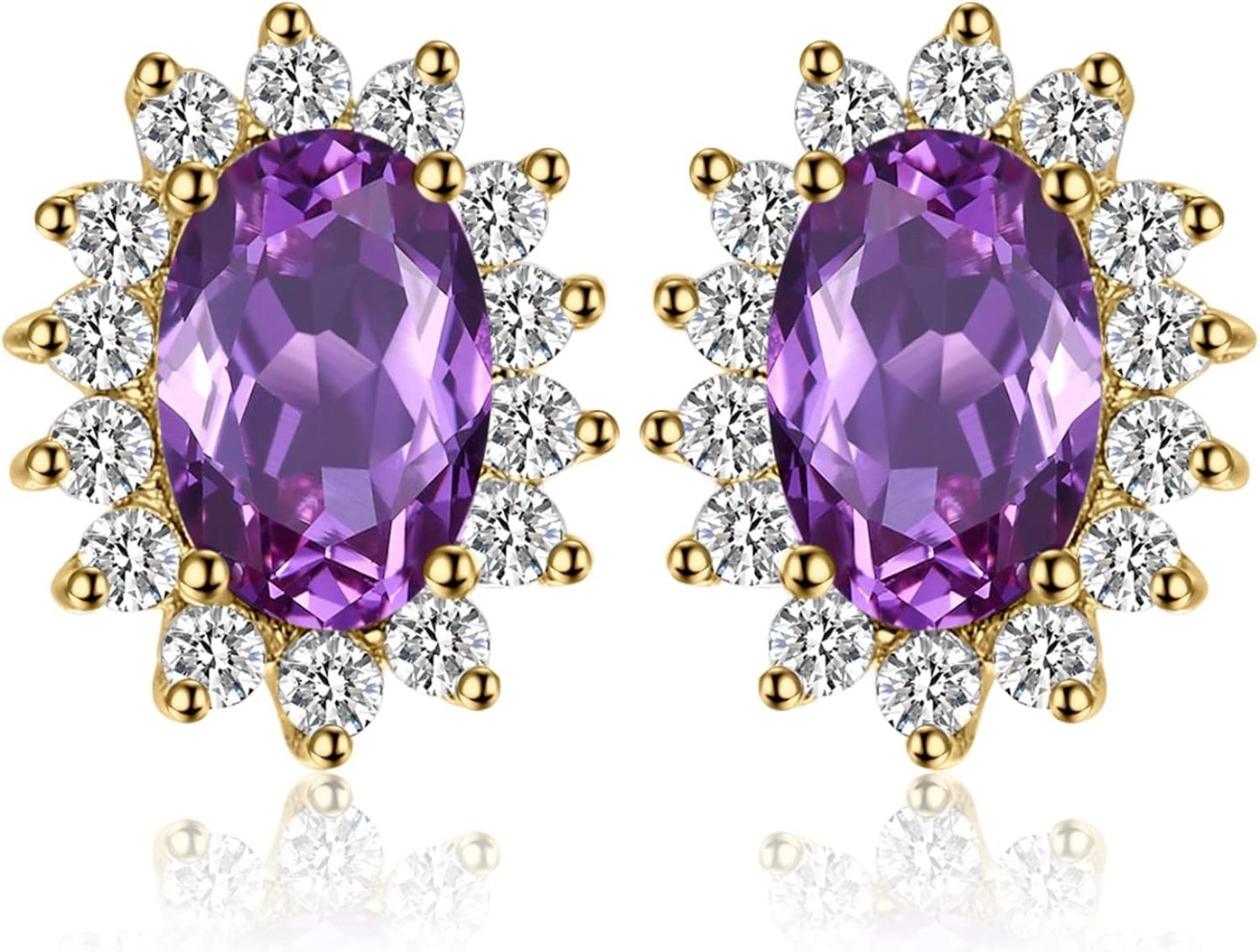 Vintage Moissanite Emerald Ruby Stud Earrings 14k Gold Plated 925 Sterling Silver Earrings | Mix Mix Style [Hot Seller]-Mix MIx Style