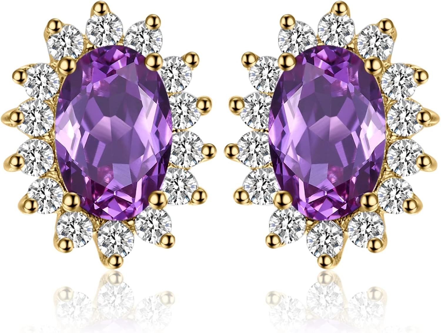 Vintage Moissanite Emerald Ruby Stud Earrings 14k Gold Plated 925 Sterling Silver Earrings | Mix Mix Style [Hot Seller]-Mix MIx Style