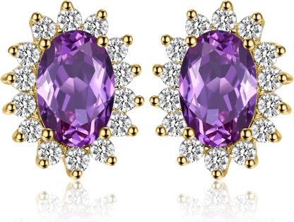 Vintage Moissanite Emerald Ruby Stud Earrings 14k Gold Plated 925 Sterling Silver Earrings | Mix Mix Style [Hot Seller]-Mix MIx Style