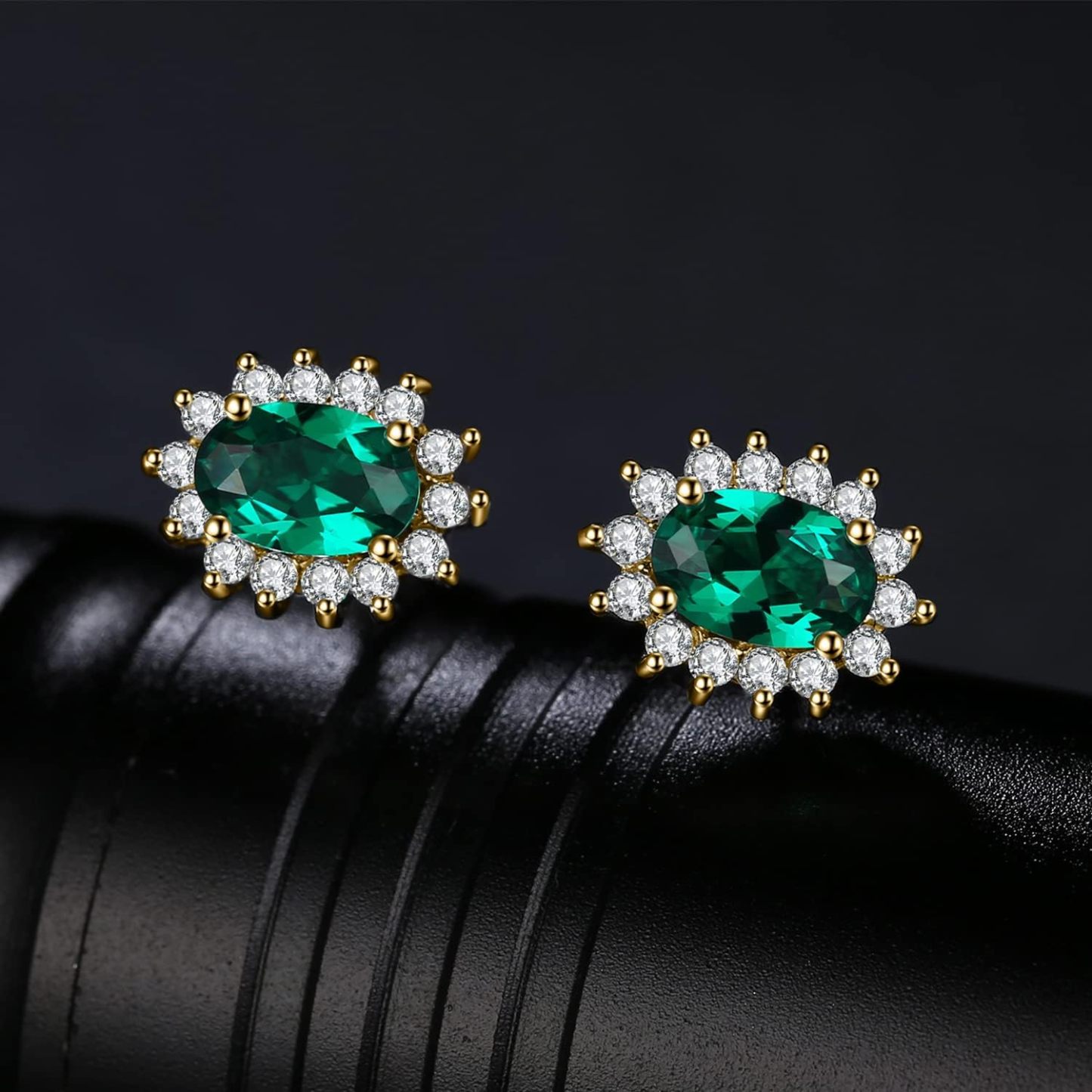 Vintage Moissanite Emerald Ruby Stud Earrings 14k Gold Plated 925 Sterling Silver Earrings | Mix Mix Style [Hot Seller]-Mix MIx Style