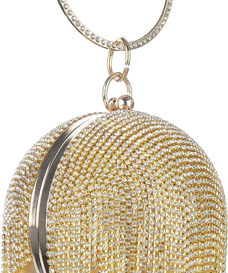 Linkidea Clutch Purses for Women Evening Party Round Ball Crystal Tassel Lady Party Wedding Shoulder Bag | Mix Mix Style [Hot Seller]-Mix MIx Style