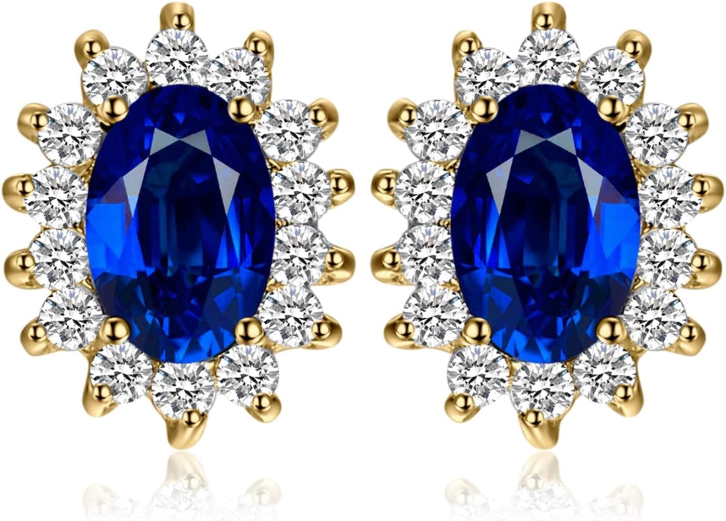 Vintage Moissanite Emerald Ruby Stud Earrings 14k Gold Plated 925 Sterling Silver Earrings | Mix Mix Style [Hot Seller]-Mix MIx Style