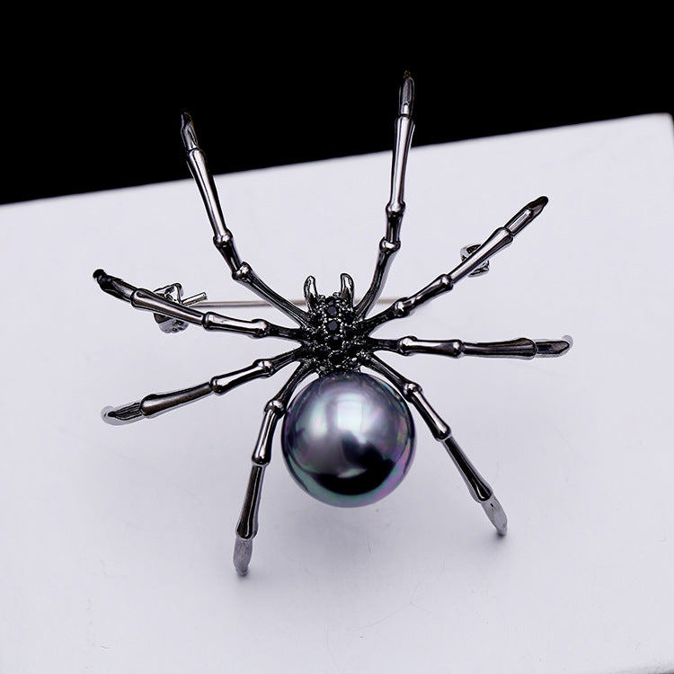 New Korean fashion personality black spider zircon brooch female corsage female gift men and women accessories wholesale-Mix MIx Style