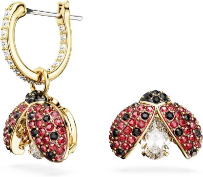 Idyllia drop earrings, Ladybug, Red, Gold-tone plated | Mix Mix Style [Hot Seller]-Mix MIx Style