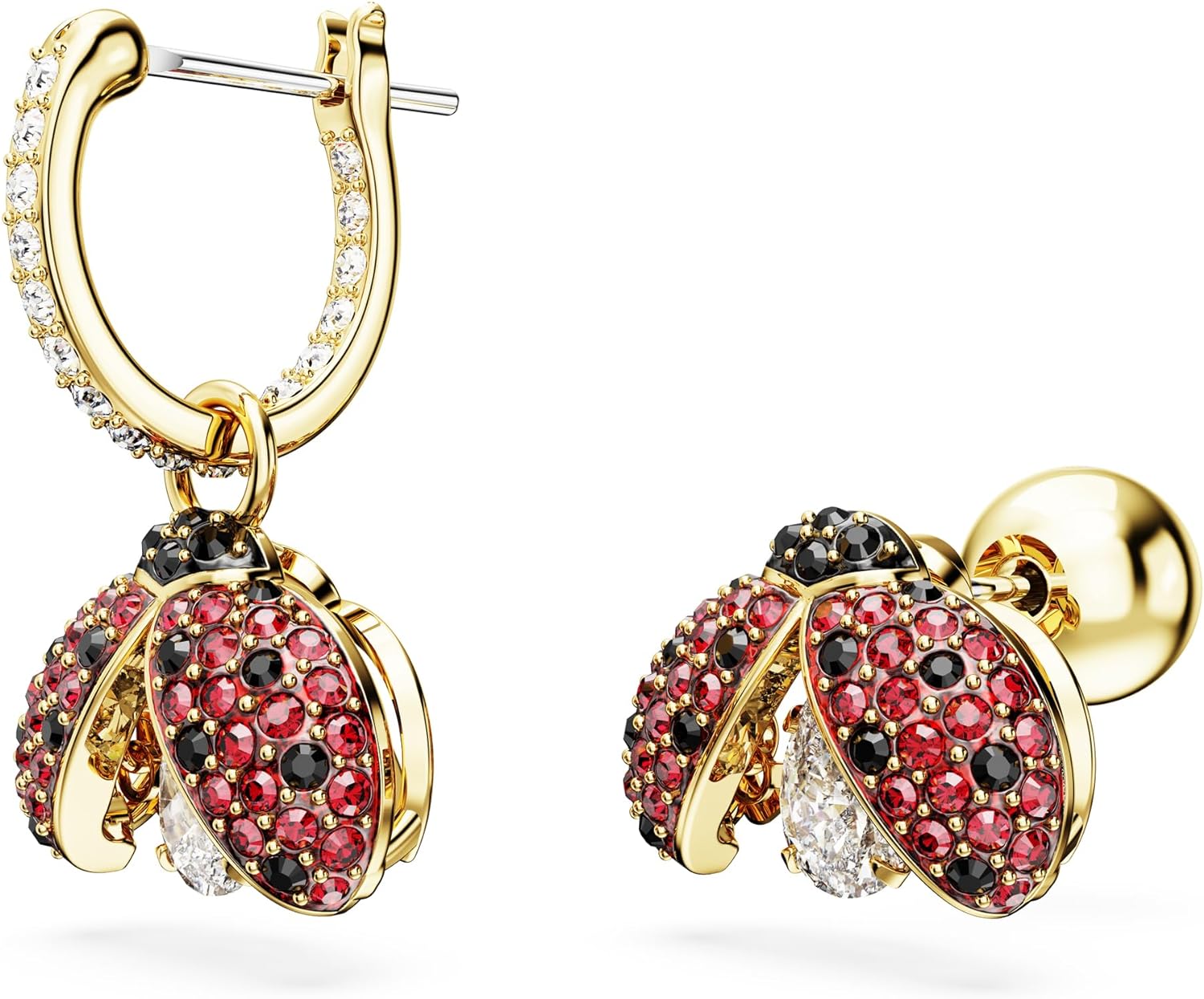 Idyllia drop earrings, Ladybug, Red, Gold-tone plated | Mix Mix Style [Hot Seller]-Mix MIx Style
