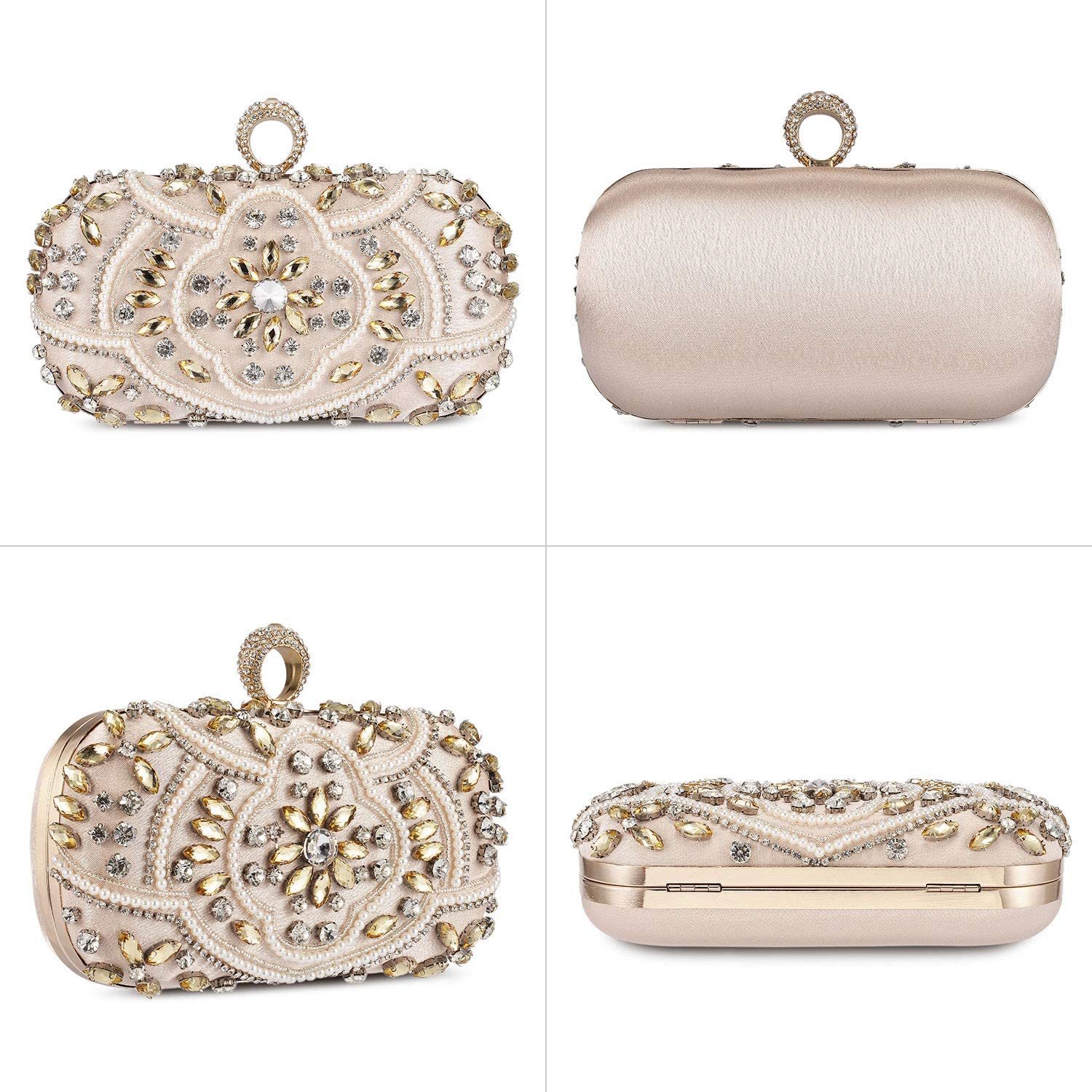 Diamond Evening Ladies Hard Shell Clutches With Detachable Chain Strap for Parties Wedding Clubs Evening Bags | Mix Mix Style [Hot Seller]-Mix MIx Style