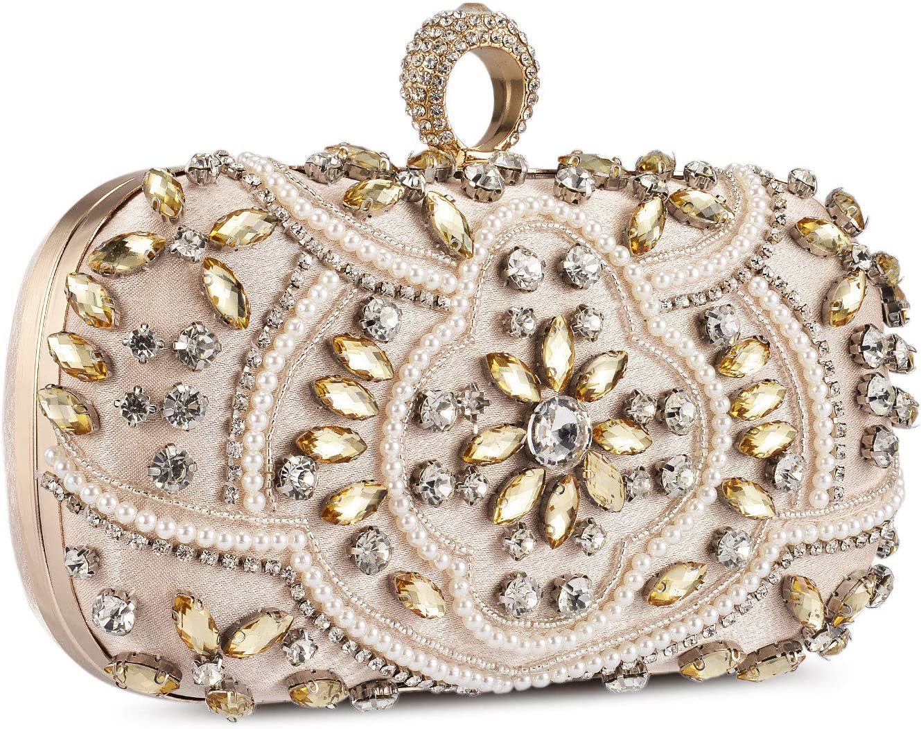 Diamond Evening Ladies Hard Shell Clutches With Detachable Chain Strap for Parties Wedding Clubs Evening Bags | Mix Mix Style [Hot Seller]-Mix MIx Style