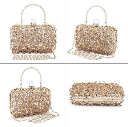 Women's Vintage Kiss Lock Beaded Sequin Design Flower Handbags & Evening Bags | Mix Mix Style [Hot Seller]-Mix MIx Style