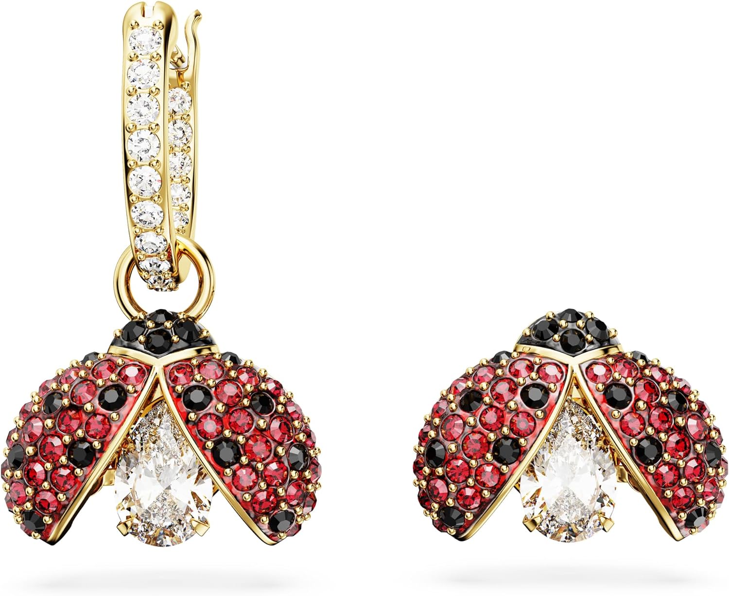 Idyllia drop earrings, Ladybug, Red, Gold-tone plated | Mix Mix Style [Hot Seller]-Mix MIx Style