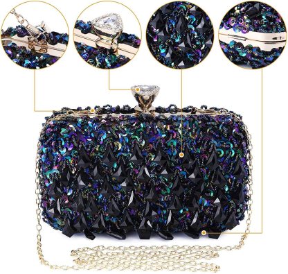 Women Clutch Wedding Purse Rhinestone Crystal Beaded Bags  Handbag for Women  Evening Bags | Mix Mix Style [Hot Seller]-Mix MIx Style