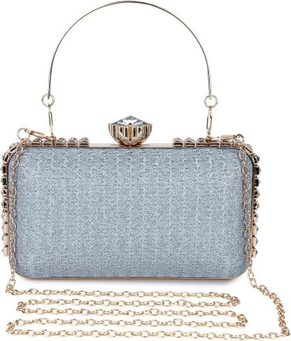 Diamond Evening Ladies Hard Shell Clutches With Detachable Chain Strap for Parties Wedding Clubs Evening Bags | Mix Mix Style [Hot Seller]-Mix MIx Style