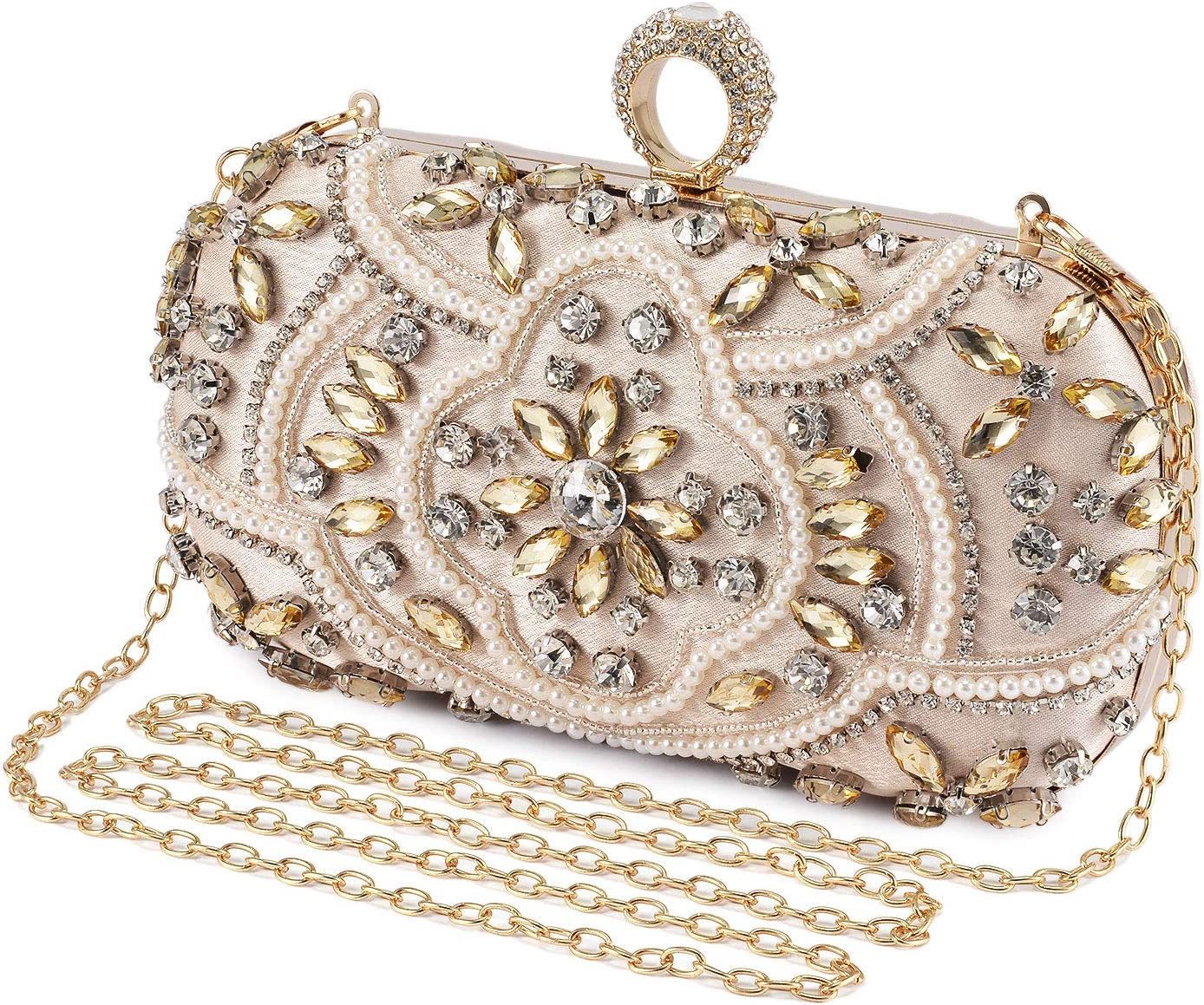 Diamond Evening Ladies Hard Shell Clutches With Detachable Chain Strap for Parties Wedding Clubs Evening Bags | Mix Mix Style [Hot Seller]-Mix MIx Style