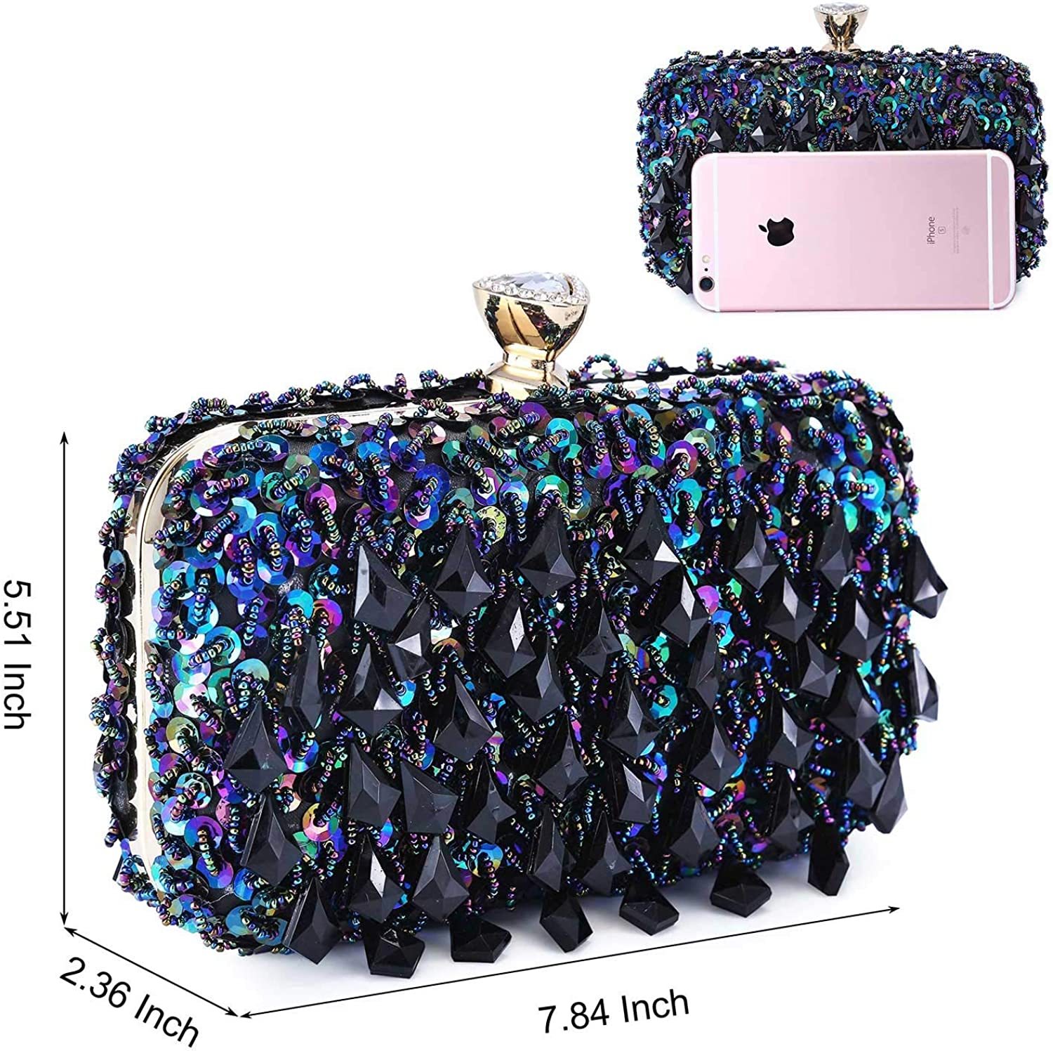 Women Clutch Wedding Purse Rhinestone Crystal Beaded Bags  Handbag for Women  Evening Bags | Mix Mix Style [Hot Seller]-Mix MIx Style
