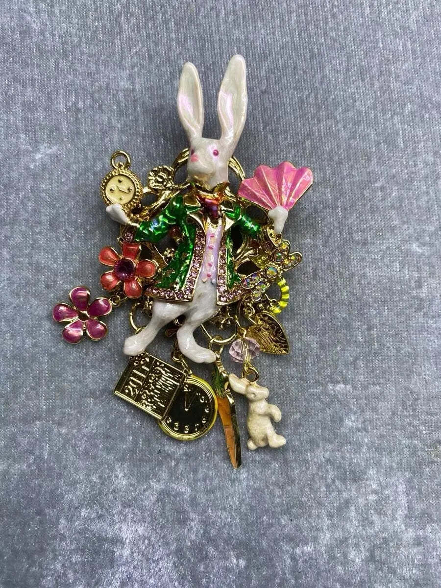 Vintage Colorful Glaze Luchy Happy Rabbit Multicolor Pin brooch  | Mix Mix Style [Hot Seller]-Mix MIx Style