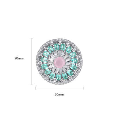 Circle Flower Multicolor Moissanite Diamonds Luxury 18k Vermeil Gold Plated Retro Stud Earrings | Mix Mix Style-Mix MIx Style