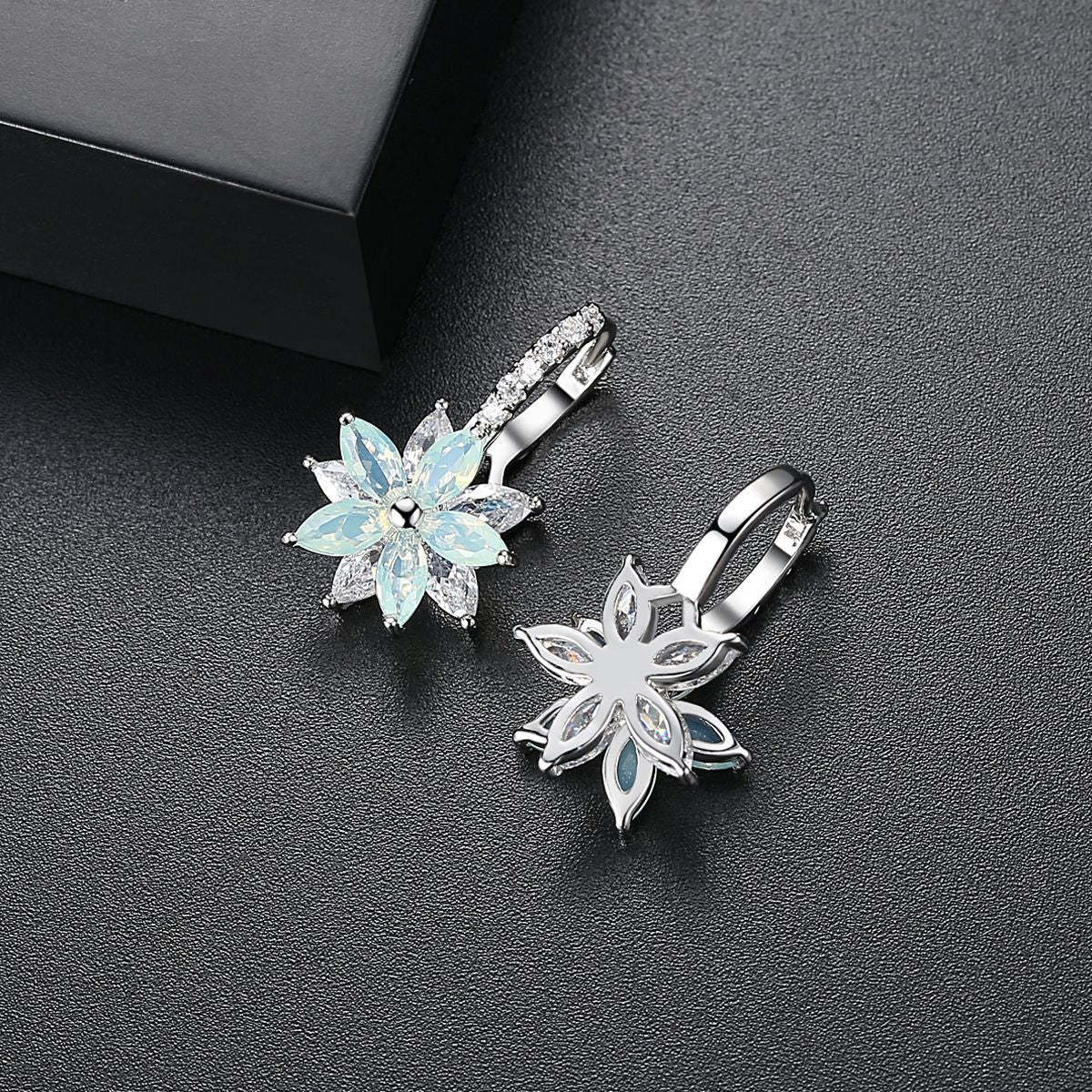 Flower Blue - Pink - Yellow Trendy Marquise Cut Moissanite Diamond Ele