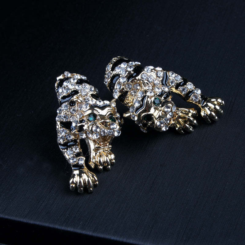 Leopard Leopard Embellished Retro Pendant Akoya Pearl Diamond Luxury 18k Gold Plated Necklace Earring Bracelet Jewelry Set | Mix Mix Style-Mix MIx Style