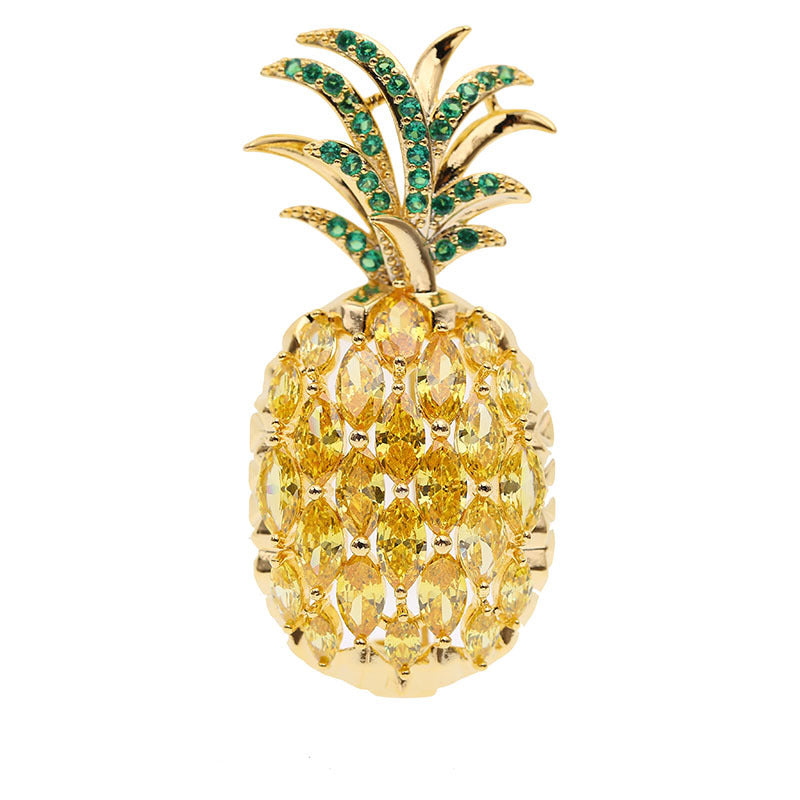 2023 new brooch for women pineapple fruit Japanese and Korean temperament personality girl fashion corsage coat accessories-Mix MIx Style