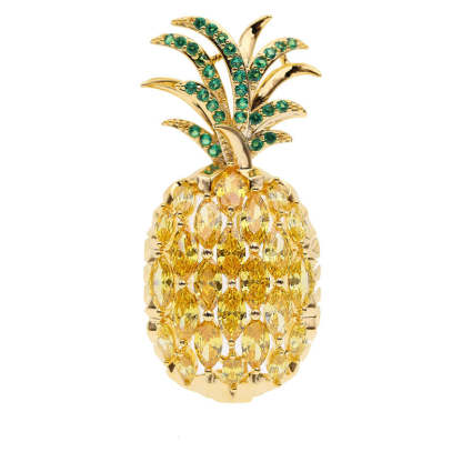 2023 new brooch for women pineapple fruit Japanese and Korean temperament personality girl fashion corsage coat accessories-Mix MIx Style