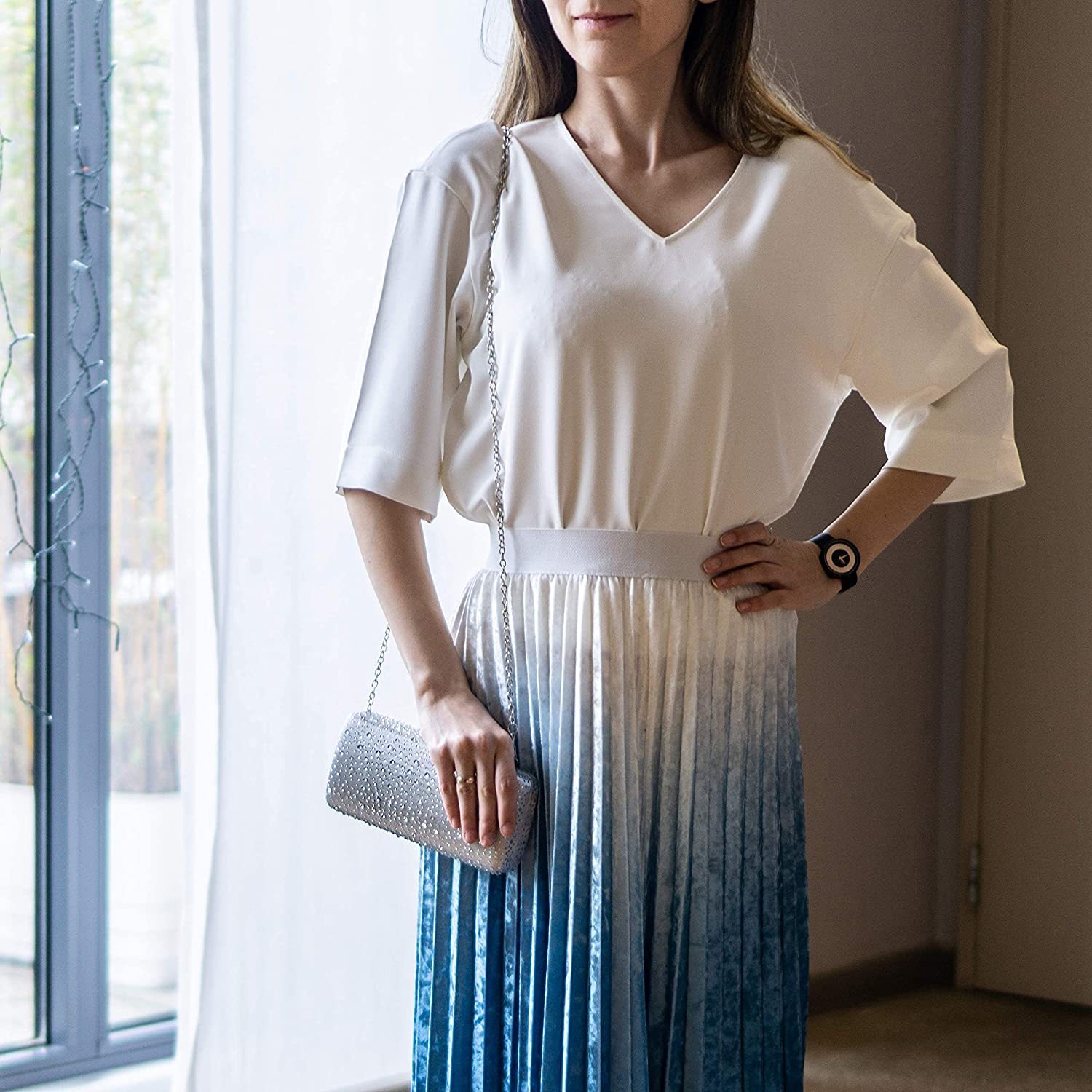 Elegant Women Crystal Clutch Evening Bags Wedding Cocktail Box Handbag Purse | Mix Mix Style [Hot Seller]-Mix MIx Style