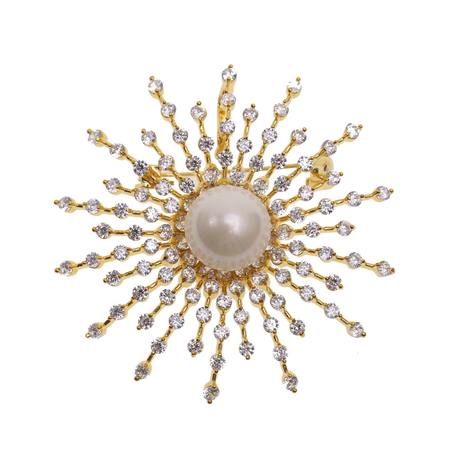 Korean style light luxury brooch for women, baby's breath, snowflakes, zircon pearl corsage, coat, sweater pin, clothing accessories-Mix MIx Style