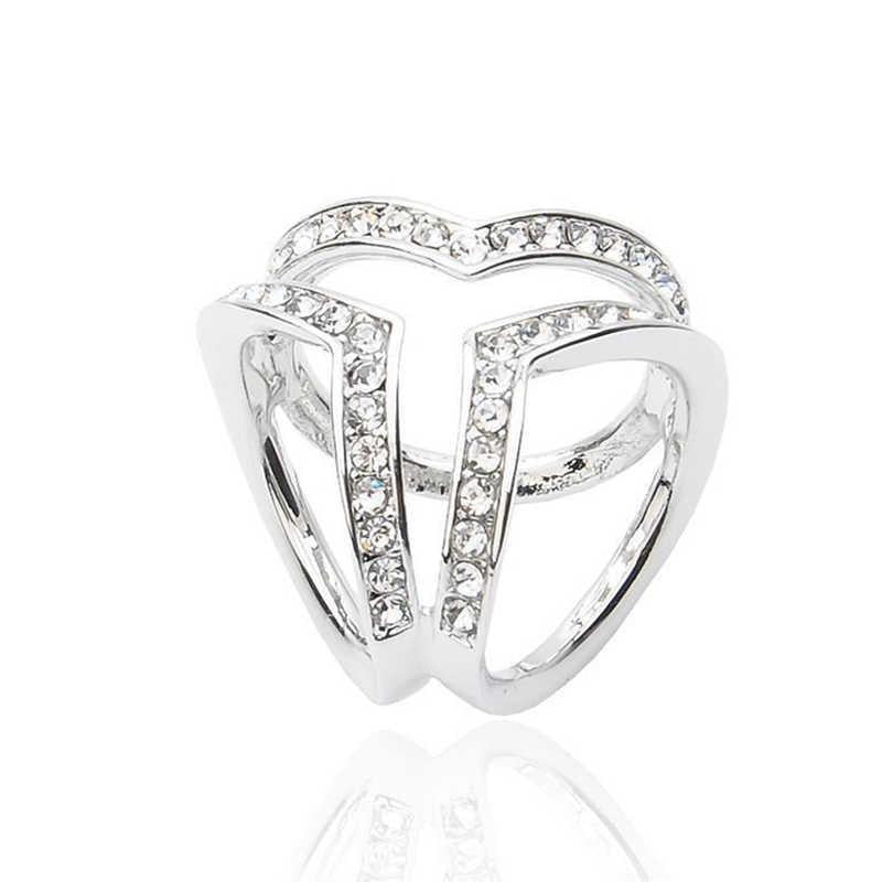 Foreign trade jewelry supply fashion three-dimensional three-ring diamond scarf buckle ladies shawl buckle accessories wholesale direct sales-Mix MIx Style