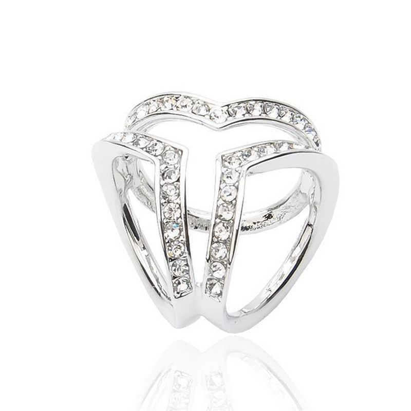 Foreign trade jewelry supply fashion three-dimensional three-ring diamond scarf buckle ladies shawl buckle accessories wholesale direct sales-Mix MIx Style