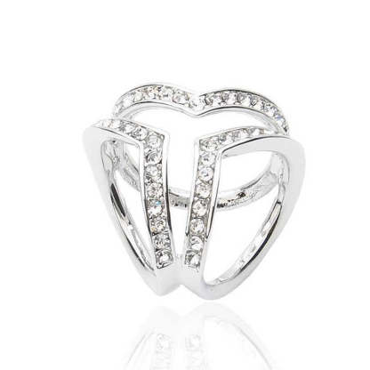 Foreign trade jewelry supply fashion three-dimensional three-ring diamond scarf buckle ladies shawl buckle accessories wholesale direct sales-Mix MIx Style