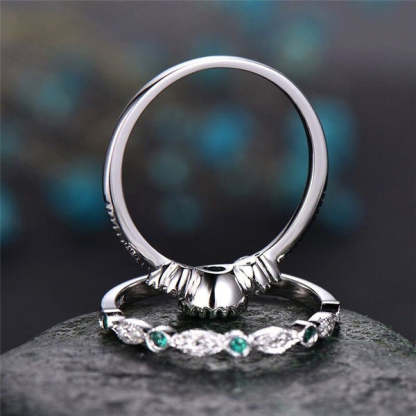 Zhenrong wish hot selling new emerald zircon ring female European and American fashion sapphire engagement ring-Mix MIx Style