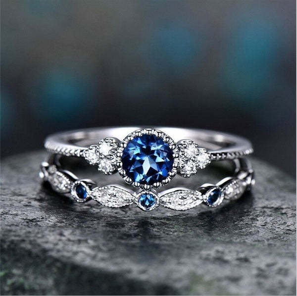 Zhenrong wish hot selling new emerald zircon ring female European and American fashion sapphire engagement ring-Mix MIx Style