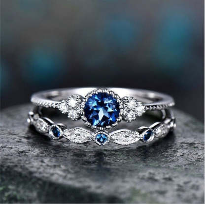 Zhenrong wish hot selling new emerald zircon ring female European and American fashion sapphire engagement ring-Mix MIx Style