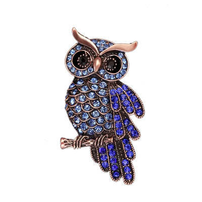 Cross-border hot-selling Korean jewelry, fashionable and exquisite owl full diamond brooch, corsage pin, wholesale women's direct sale-Mix MIx Style