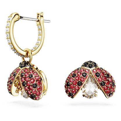 Idyllia drop earrings, Ladybug, Red, Gold-tone plated | Mix Mix Style [Hot Seller]-Mix MIx Style