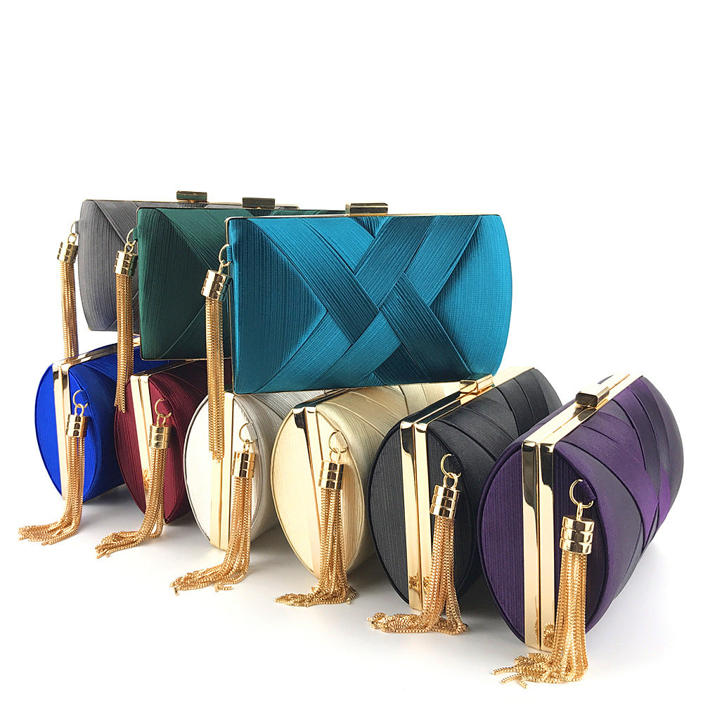 hand-held evening bag satin fashion fringed dress bridal  Handbags & Evening Bags | Mix Mix Style [Hot Seller]-Mix MIx Style