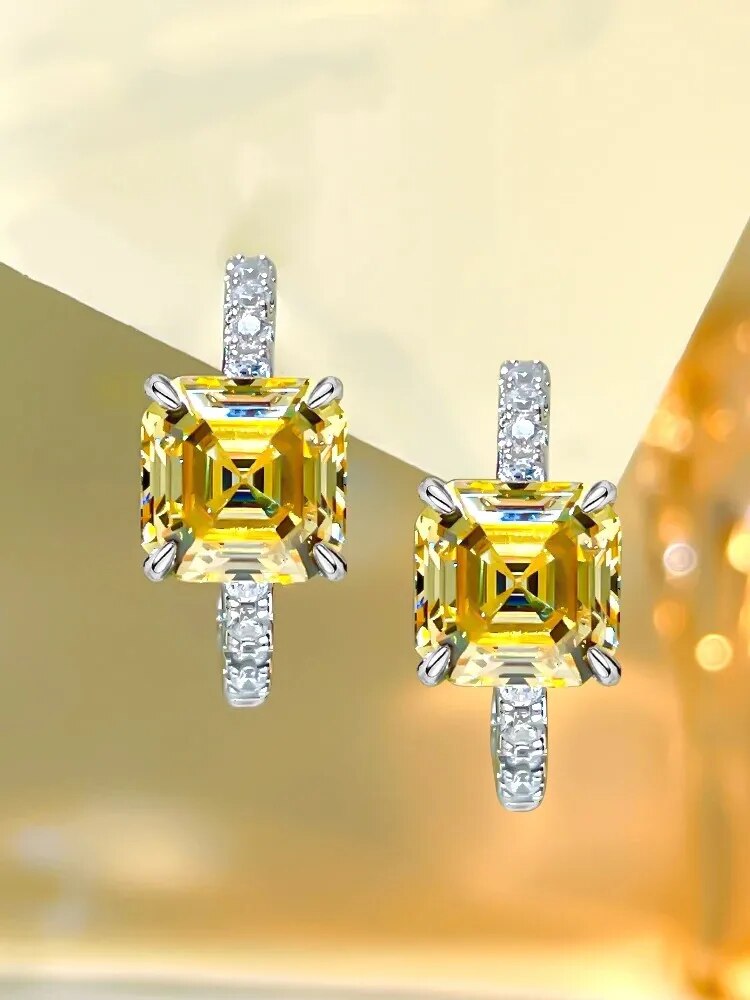 Moissanite Diamond Yellow Asscher Shaped Ring For Women Mix Mix Style [Hot Seller]-Mix MIx Style